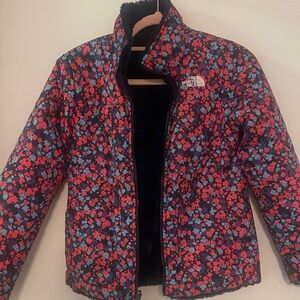 The North Face Red and Blue Floral Jacket